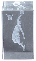 2100-02 Baloncesto Trofeo CUBO CRISTAL  8CM