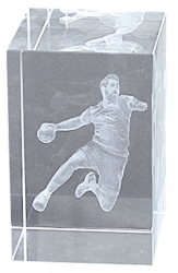 2100-03 Balonmano  CUBO CRISTAL 8CM