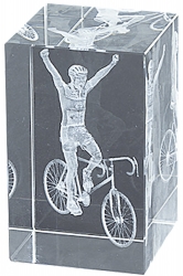 2100-10 Ciclismo Trofeo CUBO CRISTAL 8CM